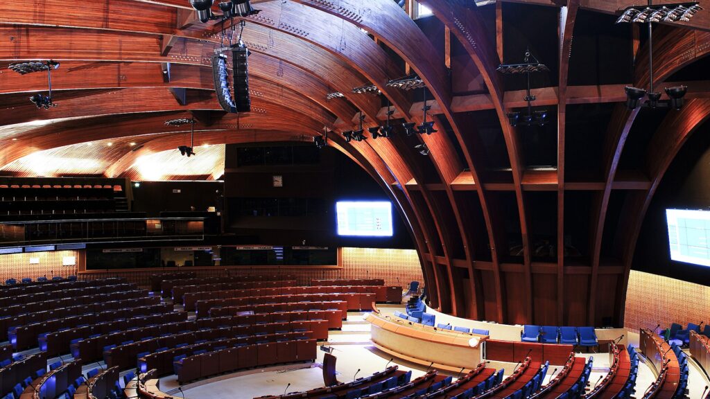 Plenary hall of the Council of Europe in Strasbourg